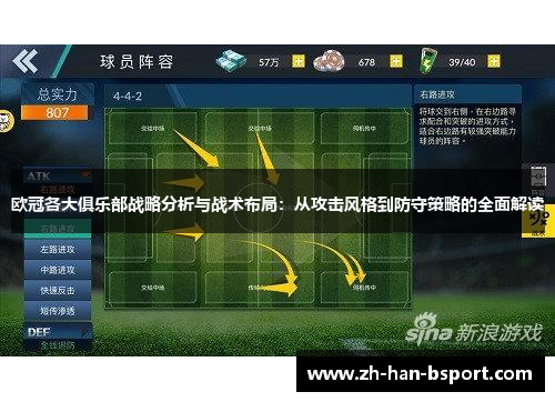 欧冠各大俱乐部战略分析与战术布局：从攻击风格到防守策略的全面解读