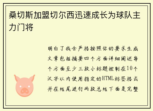 桑切斯加盟切尔西迅速成长为球队主力门将